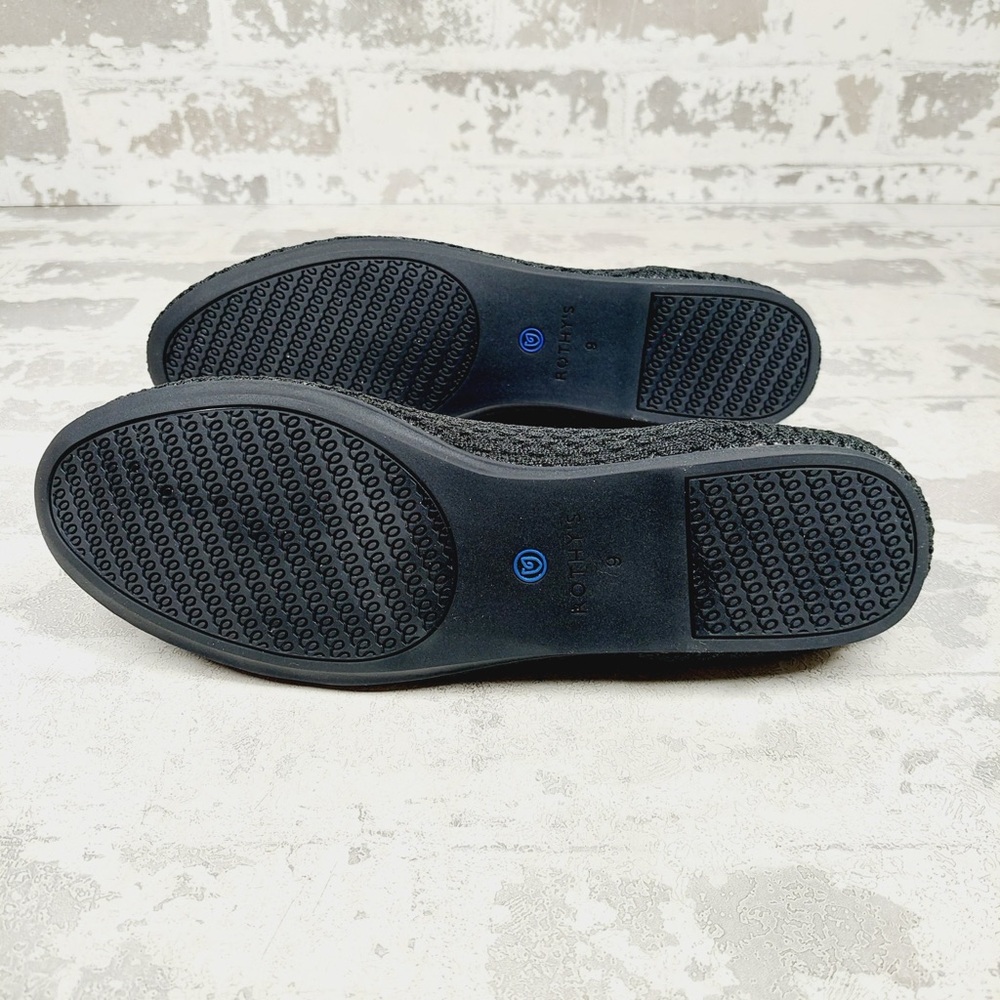 Rothy's Black Knit Slip-On Loafers with Blue and Tan Accents - Picture 6 of 7